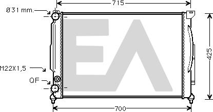 EACLIMA 31R02082 - Радиатор, охлаждане на двигателя vvparts.bg