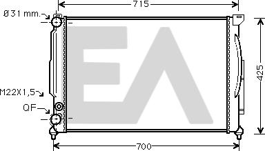 EACLIMA 31R02030 - Радиатор, охлаждане на двигателя vvparts.bg