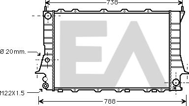 EACLIMA 31R02076 - Радиатор, охлаждане на двигателя vvparts.bg