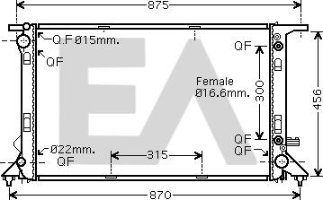 EACLIMA 31R02101 - Радиатор, охлаждане на двигателя vvparts.bg