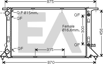 EACLIMA 31R02103 - Радиатор, охлаждане на двигателя vvparts.bg