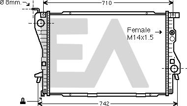 EACLIMA 31R07082 - Радиатор, охлаждане на двигателя vvparts.bg