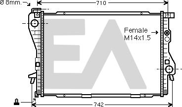 EACLIMA 31R07078 - Радиатор, охлаждане на двигателя vvparts.bg