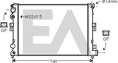 EACLIMA 31R10059 - Радиатор, охлаждане на двигателя vvparts.bg