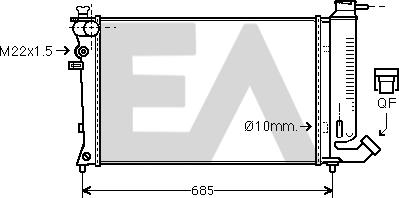 EACLIMA 31R10066 - Радиатор, охлаждане на двигателя vvparts.bg