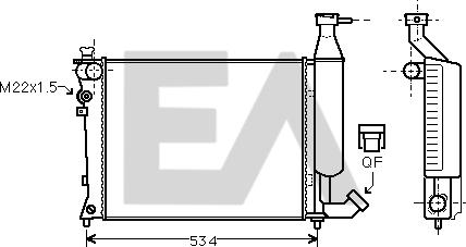 EACLIMA 31R10086 - Радиатор, охлаждане на двигателя vvparts.bg