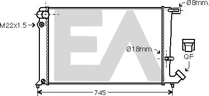 EACLIMA 31R10025 - Радиатор, охлаждане на двигателя vvparts.bg