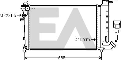 EACLIMA 31R10070 - Радиатор, охлаждане на двигателя vvparts.bg