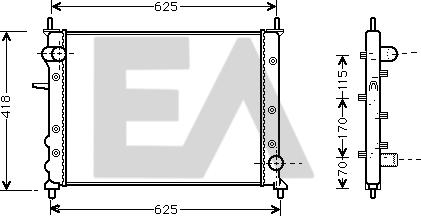 EACLIMA 31R25098 - Радиатор, охлаждане на двигателя vvparts.bg