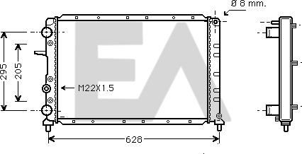 EACLIMA 31R25048 - Радиатор, охлаждане на двигателя vvparts.bg