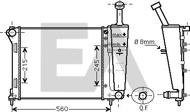 EACLIMA 31R25130 - Радиатор, охлаждане на двигателя vvparts.bg