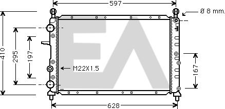 EACLIMA 31R25018 - Радиатор, охлаждане на двигателя vvparts.bg