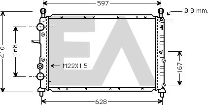 EACLIMA 31R25039 - Радиатор, охлаждане на двигателя vvparts.bg