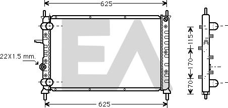 EACLIMA 31R25038 - Радиатор, охлаждане на двигателя vvparts.bg