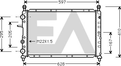 EACLIMA 31R25074 - Радиатор, охлаждане на двигателя vvparts.bg