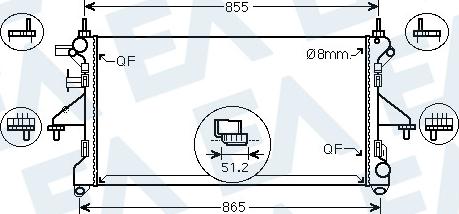 EACLIMA 31R25147 - Радиатор, охлаждане на двигателя vvparts.bg