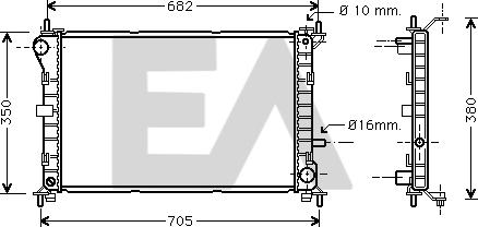EACLIMA 31R22074 - Радиатор, охлаждане на двигателя vvparts.bg