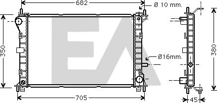 EACLIMA 31R22075 - Радиатор, охлаждане на двигателя vvparts.bg