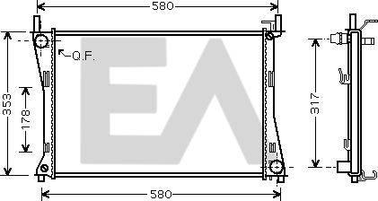 EACLIMA 31R22118 - Радиатор, охлаждане на двигателя vvparts.bg