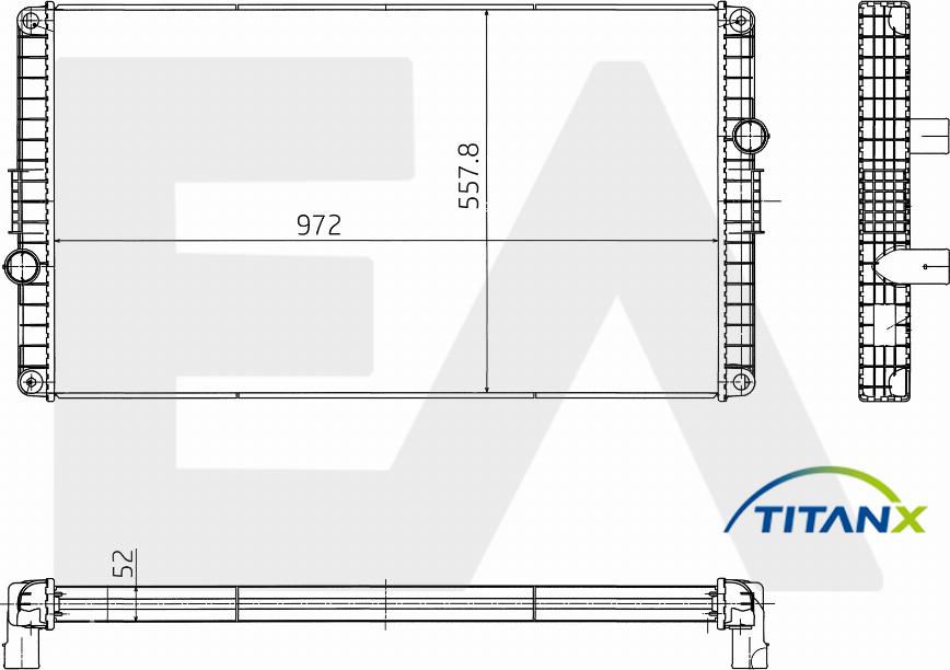 EACLIMA 31R76028T - Радиатор, охлаждане на двигателя vvparts.bg