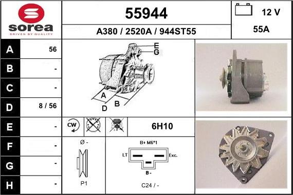 EAI 55944 - Генератор vvparts.bg