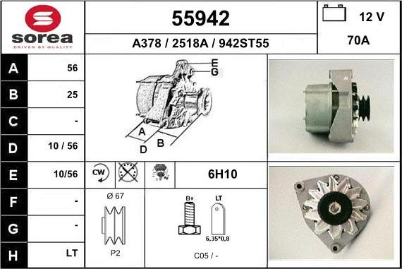 EAI 55942 - Генератор vvparts.bg