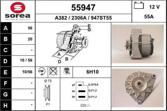 EAI 55947 - Генератор vvparts.bg