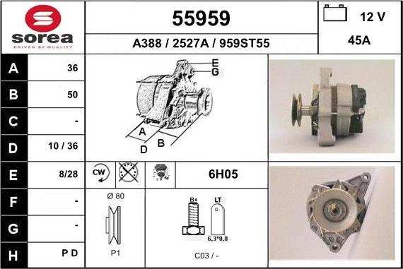 EAI 55959 - Генератор vvparts.bg