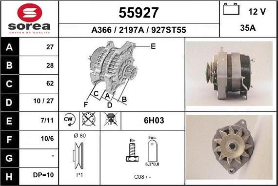 EAI 55927 - Генератор vvparts.bg