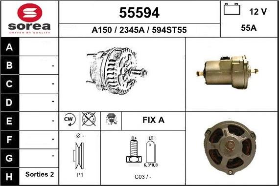 EAI 55594 - Генератор vvparts.bg