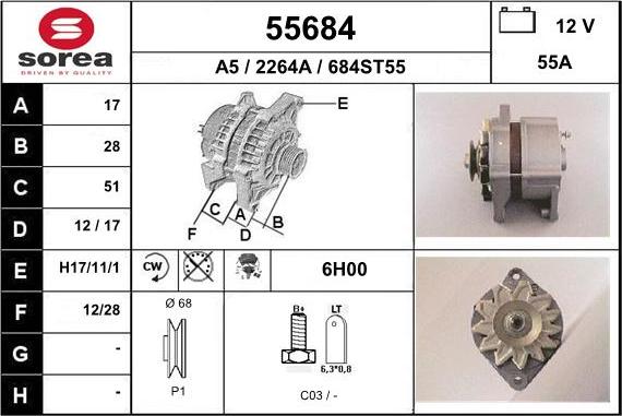 EAI 55684 - Генератор vvparts.bg