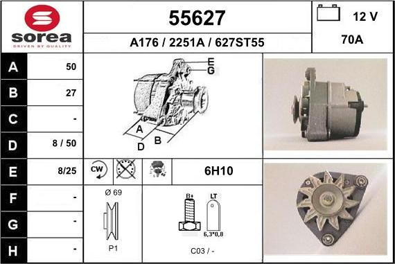 EAI 55627 - Генератор vvparts.bg