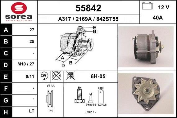 EAI 55842 - Генератор vvparts.bg