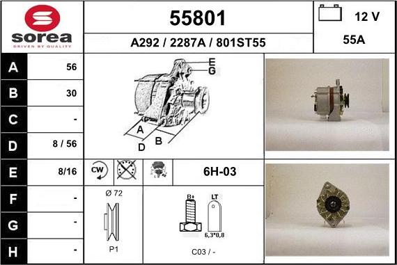 EAI 55801 - Генератор vvparts.bg