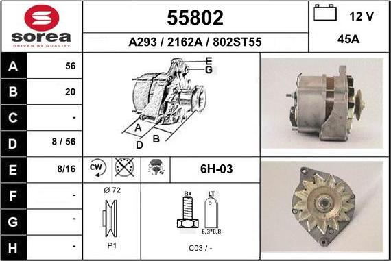 EAI 55802 - Генератор vvparts.bg