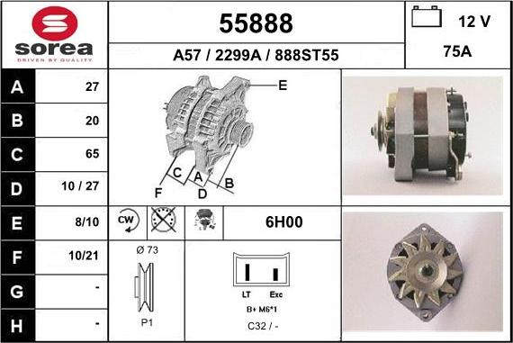 EAI 55888 - Генератор vvparts.bg