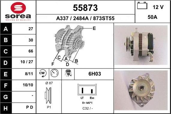 EAI 55873 - Генератор vvparts.bg