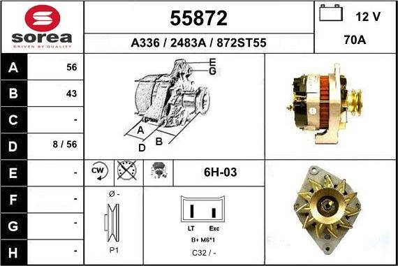 EAI 55872 - Генератор vvparts.bg