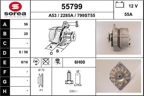 EAI 55799 - Генератор vvparts.bg