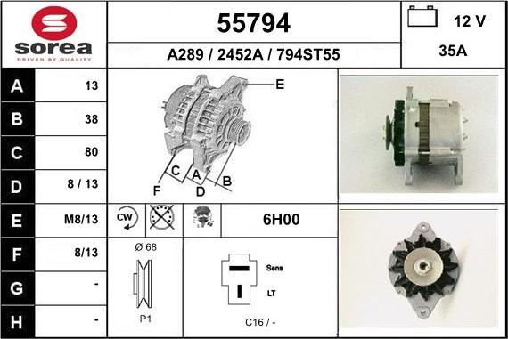 EAI 55794 - Генератор vvparts.bg