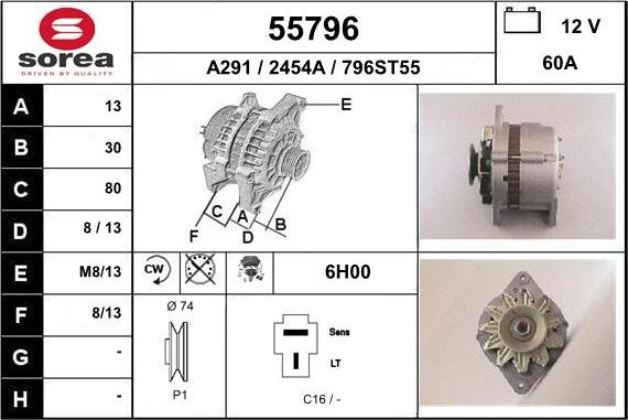 EAI 55796 - Генератор vvparts.bg