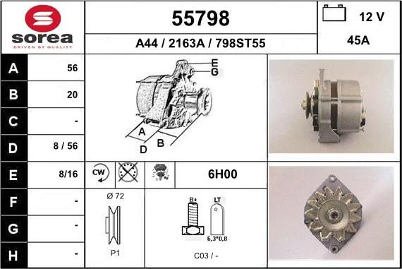 EAI 55798 - Генератор vvparts.bg