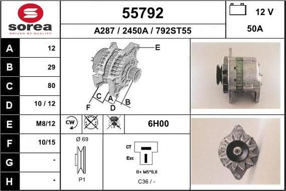 EAI 55792 - Генератор vvparts.bg