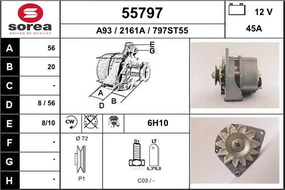 EAI 55797 - Генератор vvparts.bg