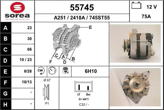 EAI 55745 - Генератор vvparts.bg