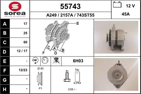 EAI 55743 - Генератор vvparts.bg