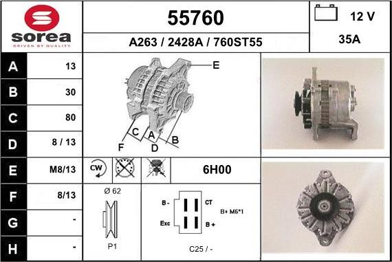 EAI 55760 - Генератор vvparts.bg