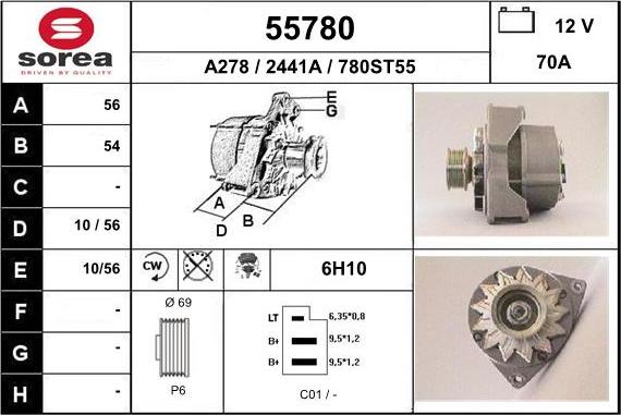 EAI 55780 - Генератор vvparts.bg