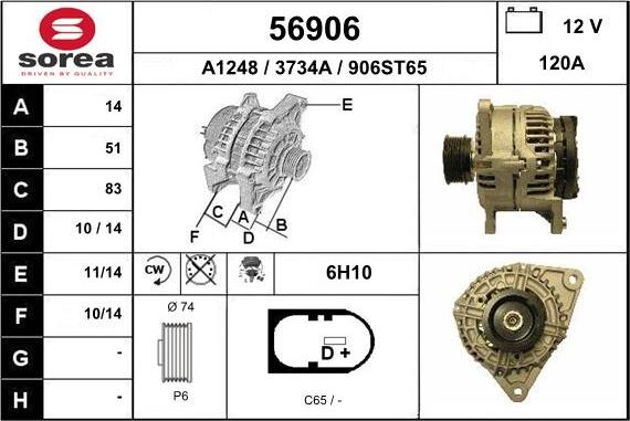 EAI 56906 - Генератор vvparts.bg