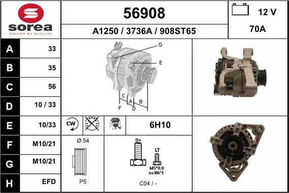 EAI 56908 - Генератор vvparts.bg